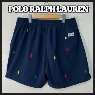 POLO RALPH LAUREN - 美品 ポロ ラルフローレン ナイロン ショートパンツ 水着 水陸両用 総柄 刺繍