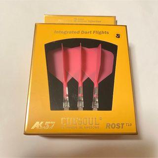 CUESOUL ROST T19 一体型フライト ビッグウィングシェイプ ピンク(ダーツ)