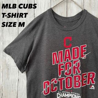 メジャーリーグベースボール(MLB)のアメリカ古着　MLB MAJESTIC シカゴカブスプリントTシャツ　サイズM(Tシャツ/カットソー(半袖/袖なし))