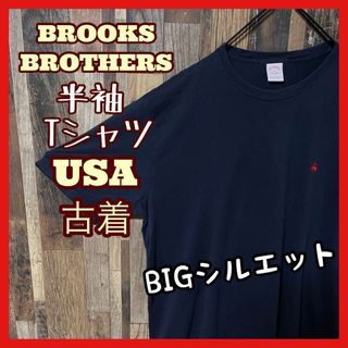 ブルックスブラザース(Brooks Brothers)のブルックスブラザーズ メンズ ネイビー 2XL 古着 90s 半袖 Tシャツ(Tシャツ/カットソー(半袖/袖なし))