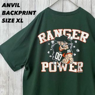 アンビル(Anvil)のアメリカ古着　ANVIL フットボールバックプリントTシャツ　サイズXLゆるだぼ(Tシャツ/カットソー(半袖/袖なし))