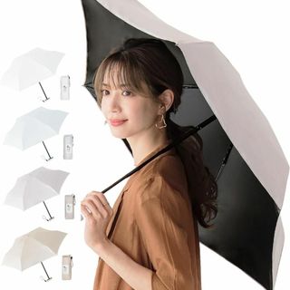 【色: ライトグレー】折りたたみ傘 超軽量 晴雨兼用 uvカット 完全遮光100(その他)