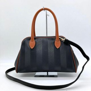 フェンディ(FENDI)の【FENDI】2wayハンドバッグ　ペカン柄　PVC グレー　ブラウン　自立(ハンドバッグ)