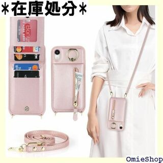 iPhone XR ケース 手帳型 ショルダー リング ス ー ピンク 1051(その他)