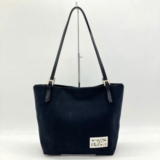 FENDI - 【FENDI】トートバッグ　FF金具　キャンバス　ネイビー　肩かけ