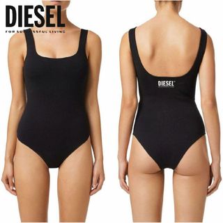 ディーゼル(DIESEL)の未使用・タグ付き　ディーゼル　DIESEL ロゴ　ボディスーツ　ブラック　S(その他)