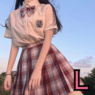 制服ディズニー コスプレ 女子高生 赤 Ｌサイズ(その他)