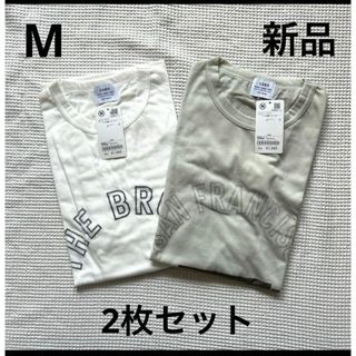 コーエン(coen)の【新品】コーエン coen WプリントカレッジTシャツ　Mサイズ　2枚セット(Tシャツ/カットソー(半袖/袖なし))