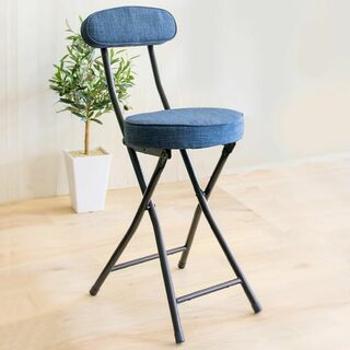 【色: ネイビー】アイリスプラザ チェア 椅子 折りたたみ ネイビー 幅約31×(その他)