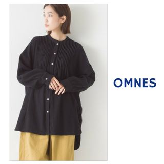 オムネス(OMNES)のオムネス  ダブルガーゼピンタック長袖シャツ ブラック(シャツ/ブラウス(長袖/七分))