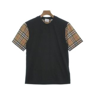 BURBERRY - BURBERRY バーバリー Tシャツ・カットソー XXS 黒xベージュ 【古着】【中古】