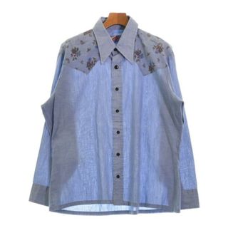 ラングラー(Wrangler)のWrangler ラングラー カジュアルシャツ -(L位) 青 【古着】【中古】(シャツ)