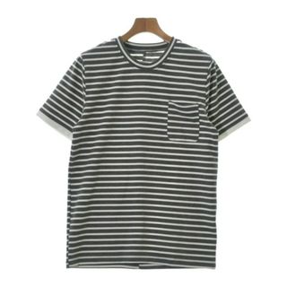 スーパーサンクス(SUPERTHANKS)のSUPERTHANKS Tシャツ・カットソー M グレーx白(ボーダー) 【古着】【中古】(Tシャツ/カットソー(半袖/袖なし))