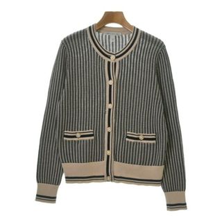 Autumn Cashmere オータムカシミア カーディガン S 黒xベージュ 【古着】【中古】(カーディガン)