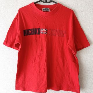 ミチコロンドン(MICHIKO LONDON)のVINTAGE ミチコロンドン ロゴ Tシャツ 半袖 赤(Tシャツ(半袖/袖なし))