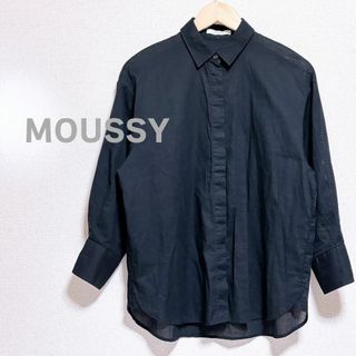 moussy - MOUSSY マウジー　ブラウス　シャツ　羽織り　黒　ブラック　透け感　七分袖