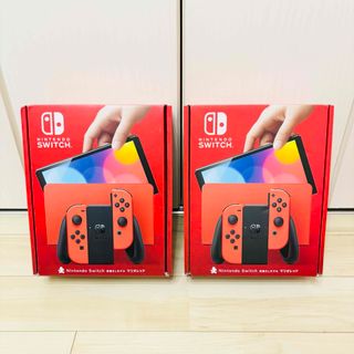 Nintendo Switch - 【未使用】2台　有機EL Nintendo Switch 　本体　マリオレッド