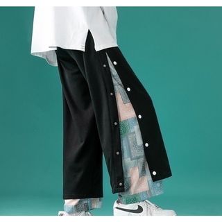 【Lサイズ】ワイドパンツ　ストリートパンツ　オーバーサイズ　カジュアル　メンズ