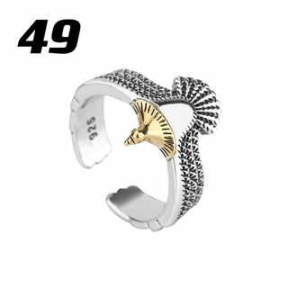メンズ 指輪 シルバー925  リング 調整可能 個性的 55(ピアス)