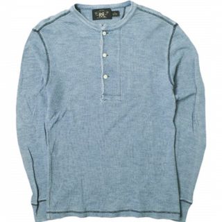 RRL - RRL ダブルアールエル HENLEY NECK INDIGO THERMAL SHIRTS インディゴ染めヘンリーネックサーマルカットソー 782505172001 S ブルー 長袖 Double RL ワッフル Tシャツ トップス【中古】【RRL】