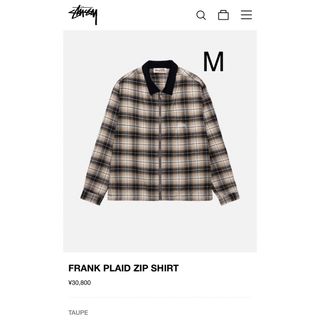 完売最安値！23FW stussy FRANK PLAID ZIP SHIRT