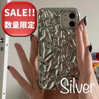 半額50％OFF‼️ iPhone14Plus ケース　光沢 ［シルバー］(iPhoneケース)