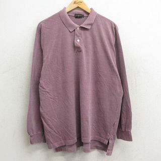 ジェイクルー(J.Crew)のL★古着 ジェイクルー J.CREW 長袖 ブランド ポロ シャツ メンズ 90年代 90s コットン USA製 薄エンジ系 【spe】 24may30 中古 トップス(ポロシャツ)