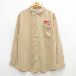 XL★古着 長袖 シャツ メンズ 00年代 00s bryant ボタンダウン ベージュ系他 カーキ 24may30 中古 トップス(シャツ)