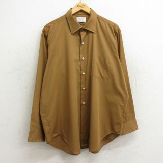 ARROW - XL★古着 アロー 長袖 シャツ メンズ 80年代 80s USA製 茶 ブラウン 24may30 中古 トップス