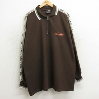 XL★古着 長袖 ハーフジップ トップス メンズ 00年代 00s PJ Mark 大きいサイズ ロング丈 茶他 ブラウン 24may30 中古(シャツ)