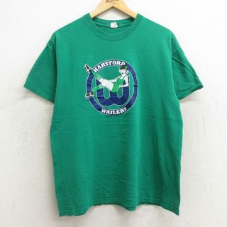 L★古着 半袖 ビンテージ Tシャツ メンズ 00年代 00s 女性 コットン クルーネック 緑 グリーン 24may30 中古(Tシャツ/カットソー(半袖/袖なし))