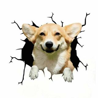 コーギー カーステッカー 犬 3D シール 傷隠し 壁紙 防水(車外アクセサリ)