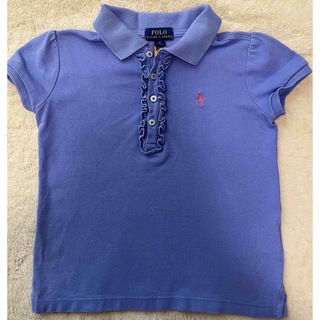 ラルフローレン(Ralph Lauren)の6y 120cm ラルフローレン　パフスリーブ　ポロシャツ　女の子　ブルー(Tシャツ/カットソー)