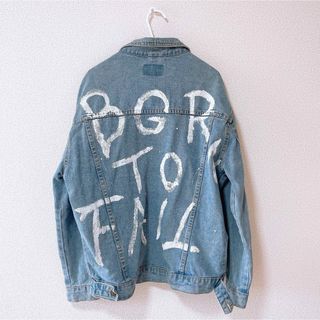 ロデオクラウンズ(RODEO CROWNS)のCOOK JEANS ドロップショルダー　バックペイントデニム　gジャン(Gジャン/デニムジャケット)