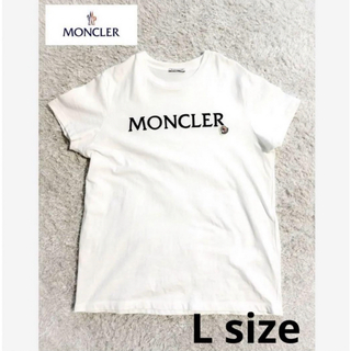 MONCLER - MONCLER 刺繍ロゴ Tシャツ 白 Lサイズ