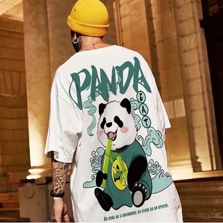 【大人気商品】XL　パンダ　ホワイト　ロゴ　メンズ　ストリート　ヒップホップ(Tシャツ/カットソー(半袖/袖なし))