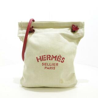 Hermes - HERMES(エルメス) ショルダーバッグ アリーヌドゥ アイボリー×レッド コットン×レザー	
