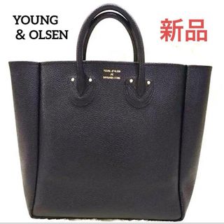 ヤングアンドオルセン(YOUNG&OLSEN)の✨新品未使用品✨YOUNG ＆ OLSEN ブラック　トートバッグ　シボ革加工(トートバッグ)