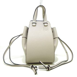 ロエベ(LOEWE)のLOEWE(ロエベ) ハンドバッグ レディース美品  ハンモック ドローストリングバッグ ミニ 314.12.V07 グレーベージュ ソフトグレインカーフ×スムースカーフ(ハンドバッグ)