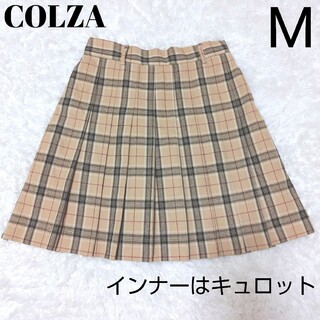 COLZA - ハニーズ COLZA ミニスカート キュロット チェック柄 M ベージュ