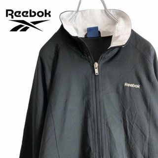 90s 古着　Reebok リーボック　ワンポイント刺繍ロゴ　ジップジャケット