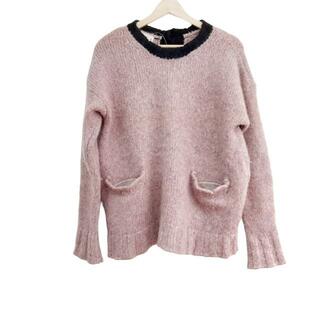 マルニ(Marni)のMARNI(マルニ) 長袖セーター サイズ40 M レディース美品  - ピンク×黒 クルーネック(ニット/セーター)