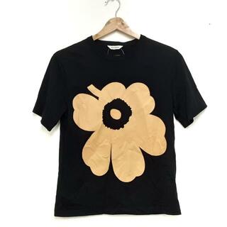 marimekko(マリメッコ) 半袖Tシャツ サイズS レディース美品  - 黒×ライトブラウン クルーネック/ウニッコ