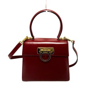 サルヴァトーレフェラガモ(Salvatore Ferragamo)のSalvatoreFerragamo(サルバトーレフェラガモ) ハンドバッグ美品  ガンチーニ ボルドー レザー(ハンドバッグ)