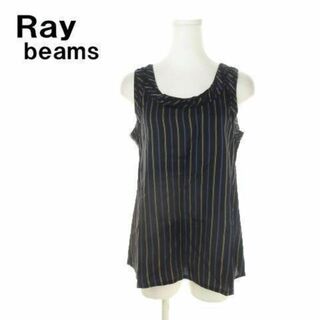レイビームス(Ray BEAMS)のレイビームス ノースリーブブラウス ストライプ 黒 210326IK10A(シャツ/ブラウス(半袖/袖なし))