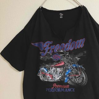 超オーバーサイズフリーダムバイクTシャツレーシングTEEビッグロゴteetシャツ(Tシャツ/カットソー(半袖/袖なし))