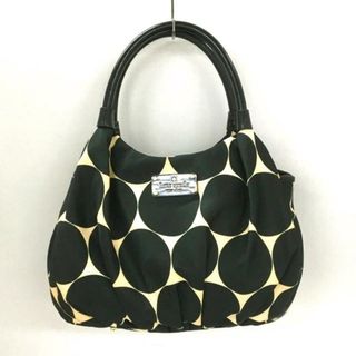 ケイトスペードニューヨーク(kate spade new york)のKate spade(ケイトスペード) ハンドバッグ美品  - PXRU4048 黒×アイボリー ドット柄 ナイロン×レザー(ハンドバッグ)