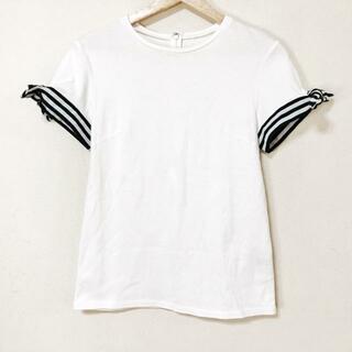 BORDERS at BALCONY(ボーダーズアットバルコニー) 半袖Tシャツ サイズ36 S レディース - 白×黒 クルーネック/リボン