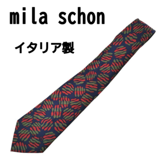 mila schon ミラ・ショーン 総柄 ネクタイ イタリア製 シルク100%(ネクタイ)