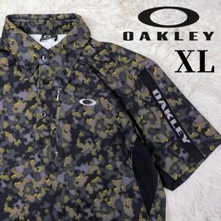 オークリー(Oakley)の大きいサイズ 良品 オークリー 総柄プリント ポロシャツ XL(ウエア)